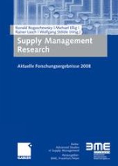 book Supply Management Research: Aktuelle Forschungsergebnisse 2008