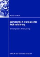 book Wirksamkeit strategischer Frühaufklärung: Eine empirische Untersuchung