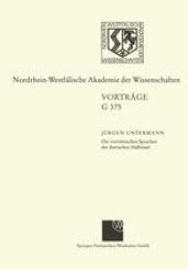 book Die vorrömischen Sprachen der iberischen Halbinsel Wege und Aporien bei ihrer Entzifferung: 434. Sitzung am 17. Januar 2001 in Düsseldorf