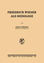 book Friedrich Wieser als Soziologe