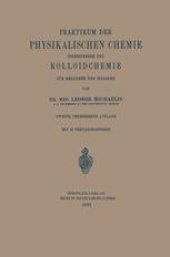 book Praktikum der Physikalischen Chemie: Insbesondere der Kolloidchemie für Mediziner und Biologen