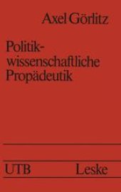 book Politikwissenschaftliche Propädeutik