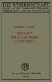 book Das Klima der bodennahen Luftschicht: ein Lehrbuch der Mikroklimatologie