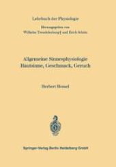 book Allgemeine Sinnesphysiologie Hautsinne, Geschmack, Geruch