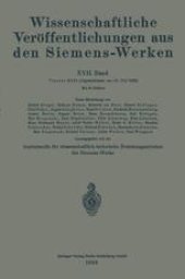 book Wissenschaftliche Veröffentlichungen aus den Siemens-Werken: XVII. Band. Viertes Heft