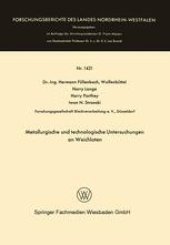 book Metallurgische und technologische Untersuchungen an Weichloten