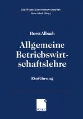 book Allgemeine Betriebswirtschaftslehre: Einführung