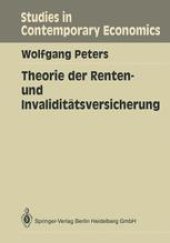 book Theorie der Renten- und Invaliditätsversicherung