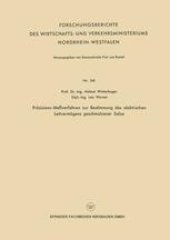 book Präzisions-Meßverfahren zur Bestimmung des elektrischen Leitvermögens geschmolzener Salze