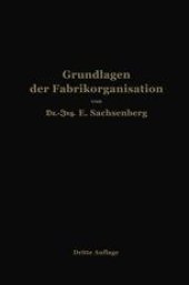 book Grundlagen der Fabrikorganisation