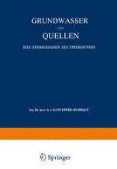 book Grundwasser und Quellen: Eine Hydrogeologie des Untergrundes