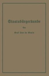 book Staatsbürgerkunde: Führer durch das Rechts- und Wirtschaftsleben in Preußen und dem Deutschen Reiche