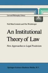 book An Institutional Theory of Law: New Approaches to Legal Positivism