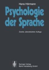 book Psychologie der Sprache