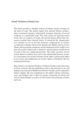 book Sexual Violation in Islamic Law : Substance, Evidence, and Procedure