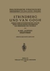 book Strindberg und Van Gogh: Versuch Einer Pathographischen Analyse Unter Vergleichender Heranziehung von Swedenborg und Hölderlin