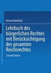 book Lehrbuch des Bürgerlichen Rechtes: Mit Berücksichtigung des gesamten Reichsrechtes