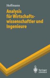 book Analysis für Wirtschaftswissenschaftler und Ingenieure