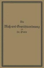 book Die Maß- und Gewichtsordnung