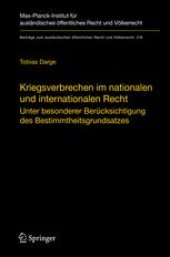 book Kriegsverbrechen im nationalen und internationalen Recht: Unter besonderer Berücksichtigung des Bestimmtheitsgrundsatzes