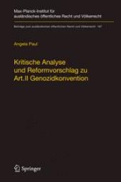 book Kritische Analyse und Reformvorschlag zu Art. II Genozidkonvention