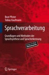 book Sprachverarbeitung: Grundlagen und Methoden der Sprachsynthese und Spracherkennung