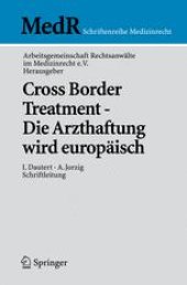 book Cross Border Treatment - Die Arzthaftung wird europäisch