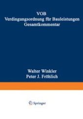 book VOB Verdingungsordnung für Bauleistungen. Gesamtkommentar: Zur VOB Ausgabe 1992 mit Ergänzungsband 1998