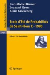 book Ecole d'Eté de Probabilités de Saint-Flour X - 1980