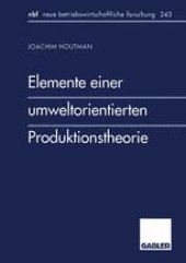 book Elemente einer umweltorientierten Produktionstheorie