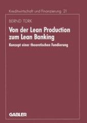 book Von der Lean Production zum Lean Banking: Konzept einer theoretischen Fundierung