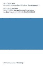 book Empirische Verwaltungsforschung in der Bundesrepublik Deutschland: Eine Bibliographie-Analyse