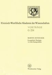 book Evangelische Theologie vor dem Staatsproblem: 256. Sitzung am 18. März 1981 in Düsseldorf