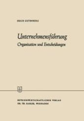 book Unternehmensführung: Organisation und Entscheidungen