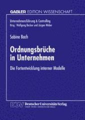 book Ordnungsbrüche in Unternehmen: Die Fortentwicklung interner Modelle