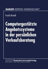 book Computergestützte Angebotssysteme in der persönlichen Verkaufsberatung