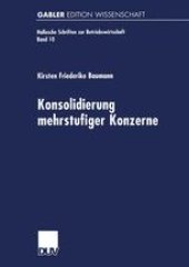 book Konsolidierung mehrstufiger Konzerne