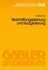 book Beschaffungsplanung und Budgetierung