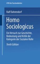 book Homo Sociologicus: Ein Versuch zur Geschichte, Bedeutung und Kritik der Kategorie der sozialen Rolle