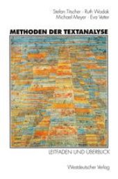 book Methoden der Textanalyse: Leitfaden und Überblick