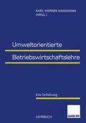 book Umweltorientierte Betriebswirtschaftslehre: Eine Einführung