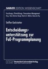 book Entscheidungsunterstützung zur FuE-Programmplanung