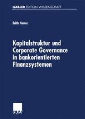 book Kapitalstruktur und Corporate Governance in bankorientierten Finanzsystemen