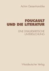 book Foucault und die Literatur: Eine diskurskritische Untersuchung