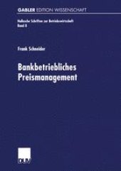 book Bankbetriebliches Preismanagement