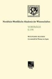 book Lex naturalis bei Thomas von Aquin: 242. Sitzung am 17. Oktober 1979 in Düsseldorf. 410. Sitzung am 15. April 1998 in Düsseldorf