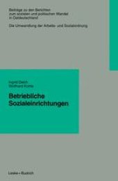 book Betriebliche Sozialeinrichtungen