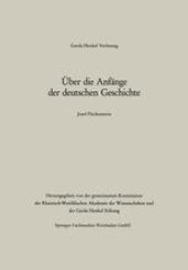 book Über die Anfänge der deutschen Geschichte