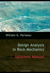 book Solutions Manual to Design Analysis in Rock Mechanics