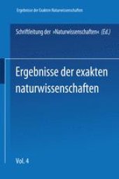 book Ergebnisse der exakten naturwissenschaften